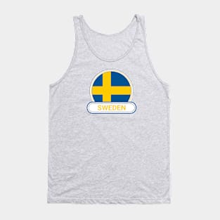 Sweden Country Badge - Sweden Flag Tank Top